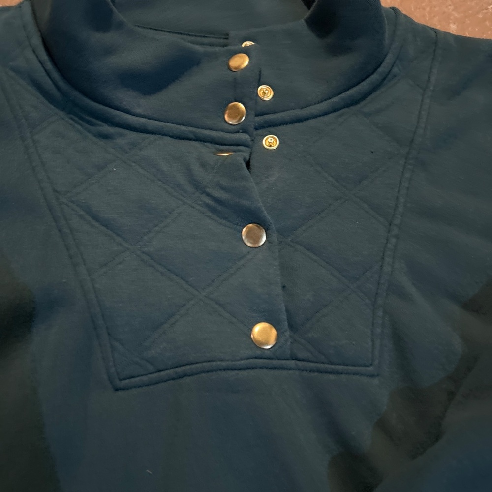 Sanoma Green Quarter Buttom Sweatshirt - Picture 2 of 2